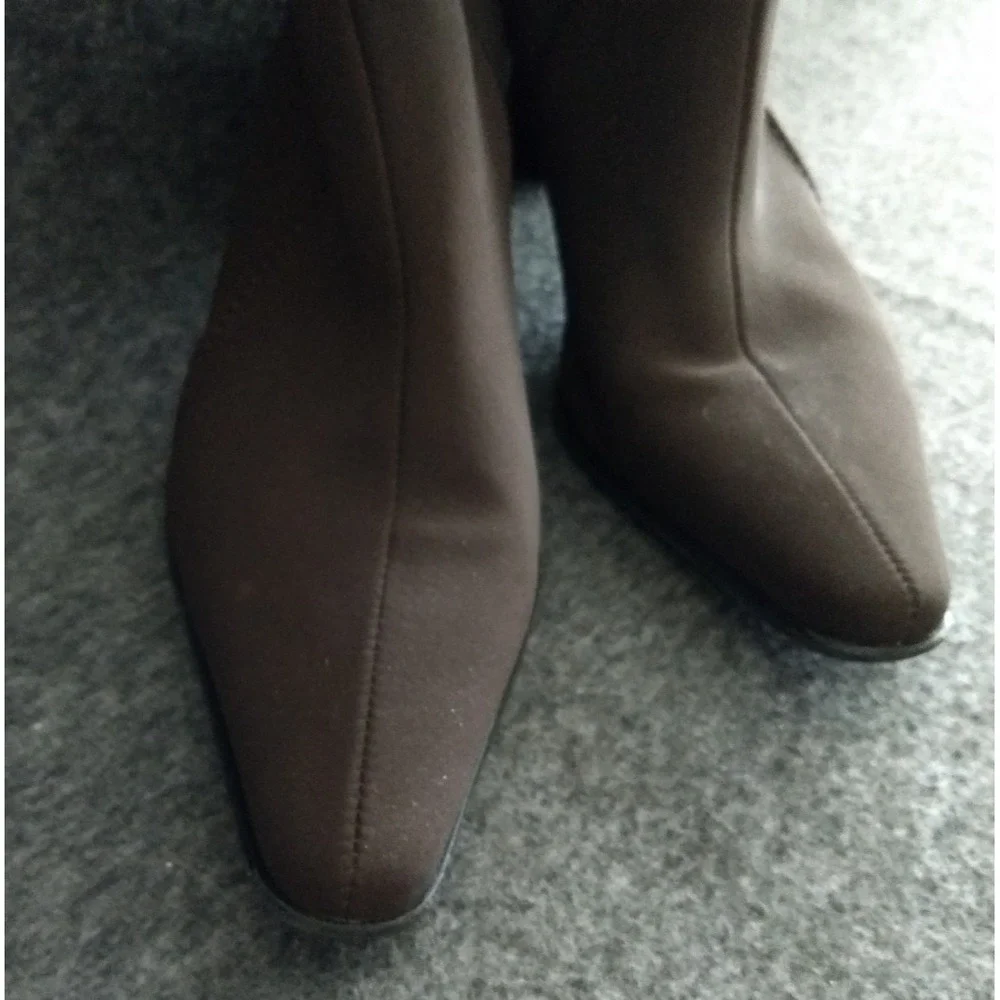 Gore-Tex Mid-Calf Boots Waterproof Women's 6.5 Chocolate Brown Square Block Heel